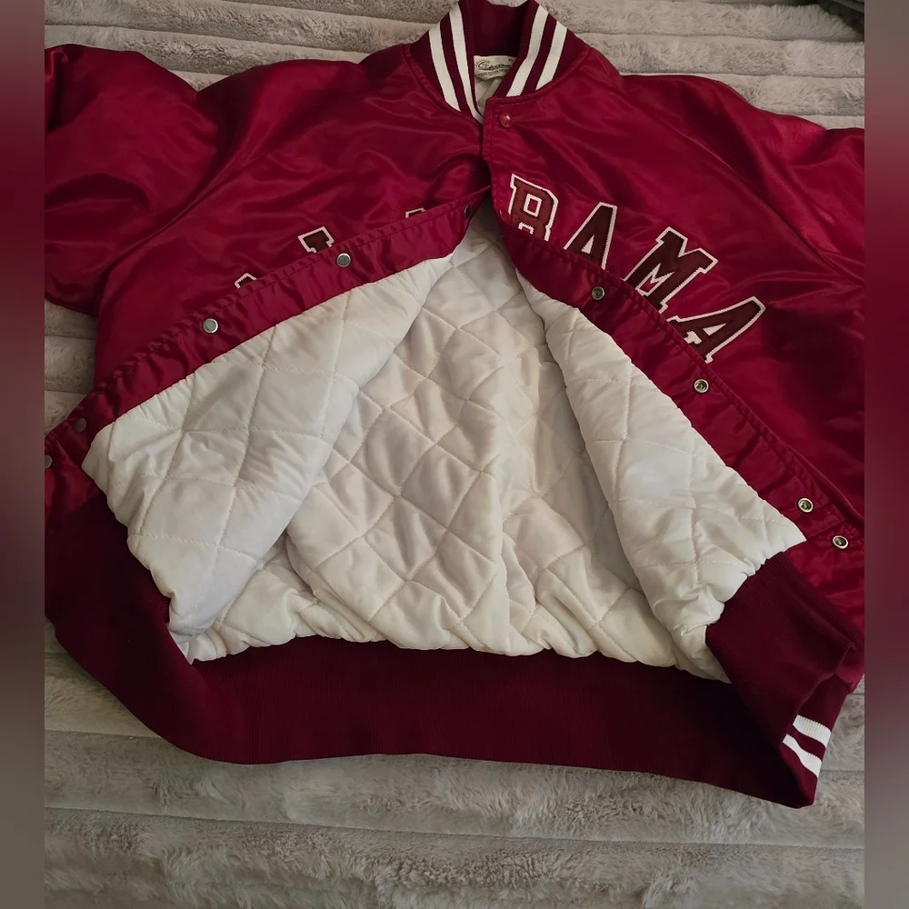 Vintage Alabama Varsity Bomber Jacket in Crimson - Picture 3 of 7